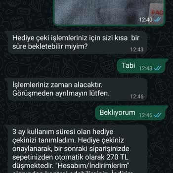 İade Sonrasında Hediye Çeki Geri Verilmedi
