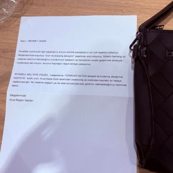 Avva Kol Çantasında Kısa Sürede Yırtılan Sap İçin Değişim Talebi