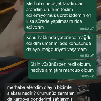 Teslim Edilmeyen Sipariş Ve Hasarlı Kargo Nedeniyle İade Talebi