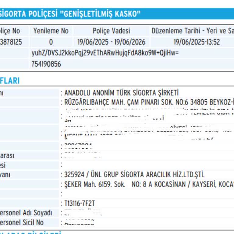 Anadolu Sigorta’dan Pert Kararı Ve Ödeme Bilgisi Talebi