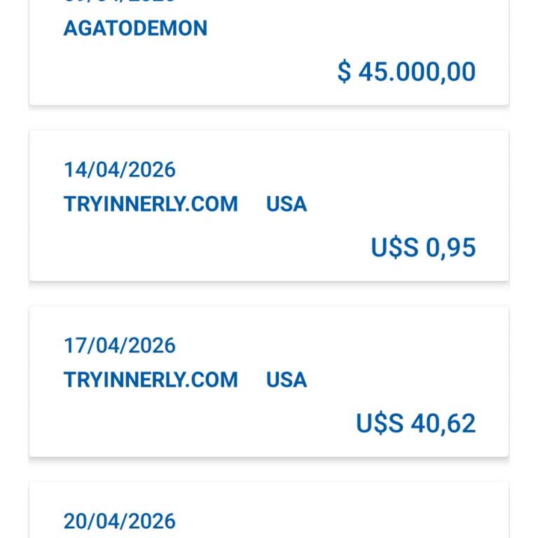 Cargo indebido sin mi permiso por Innerly, solicito reembolso y dar de baja