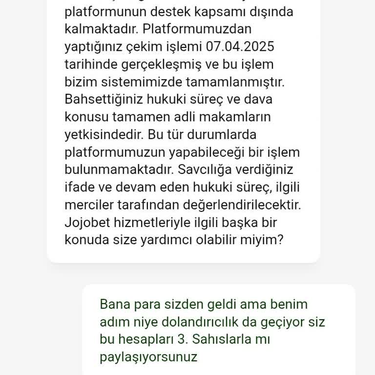 Jojobet Bonus Çekimi Sonrası Yardım Reddine Karşı Mağduriyet Ve Hukuki Süreç