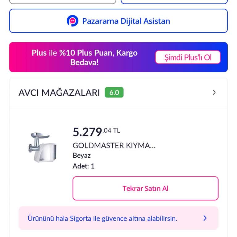 Kıyma Makinesi Kargoya Girmedi, Satıcı Ve Pazarama Destek Çözüm Sunamıyor