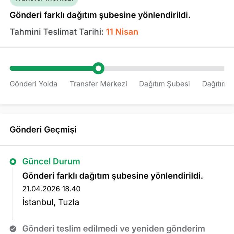 Aras Kargo’da Teslimat Girişimi Yapılmadan 11 Gün Bekleyen Siparişin İade Talebi