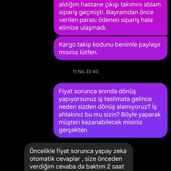 Sipariş Edilen Hastane Çıkış Seti Gönderilmedi Ve Müşteri Suçlandı