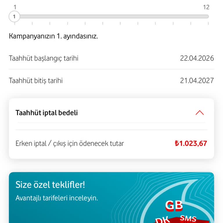 Vodafone Taahhüt Bitiminde Haksız Cayma Bedeli