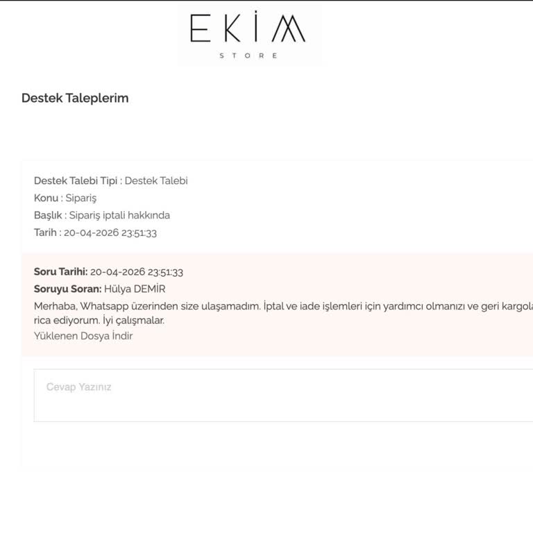 Ekim Butik Giyim’de Yanıltıcı Ürünler Ve Cevapsız İade Süreci