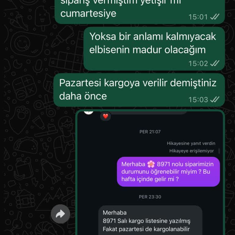 Özel Dikim Elbise Siparişinde 19 Günlük Kargo Gecikmesi Ve Cevapsız İletişim