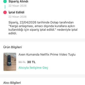 Dolap'ta Fiyat Düşük Olduğu Gerekçesiyle Keyfi Satış İptali Ve Hesap Engeli