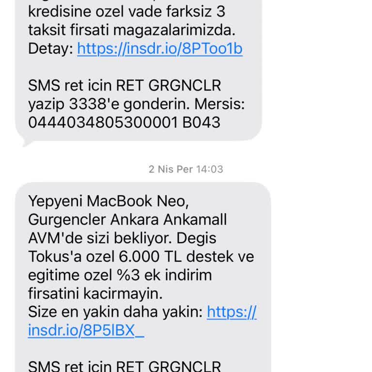 Gürgençler Tanıtım SMS’lerinin Durdurulması ve Kişisel Verilerimin Silinmesi Talebi