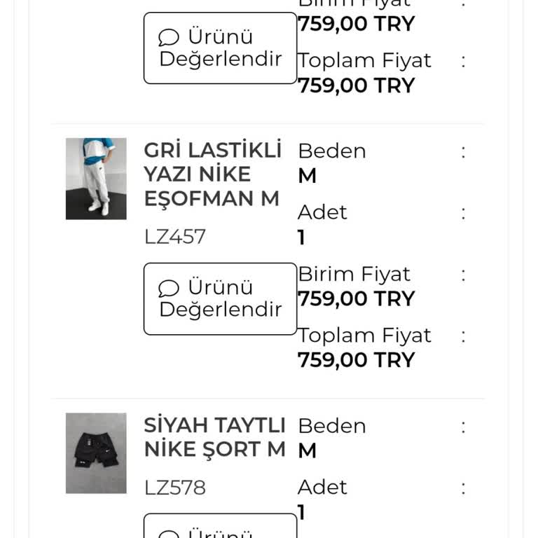 Looza Man Siparişimi İptal Etmedi