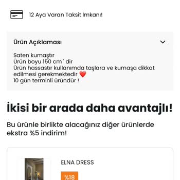 Defolu Ve Açıklamaya Uymayan Elna Dress Ürünü İçin İade İşlemi Red Edildi