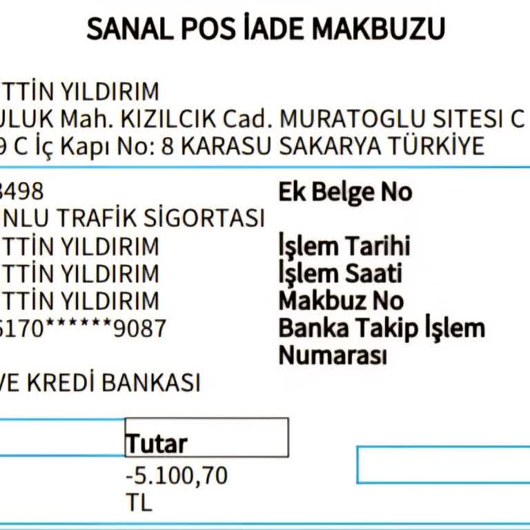 5.100,70 TL İade İşlemi Kartıma Yansımıyor Acil Açıklama Ve Çözüm Talebi