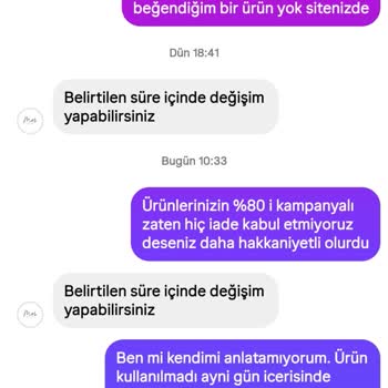 İade Reddi Ve Zorunlu Değişim Nedeniyle Yaşadığım Mağduriyet