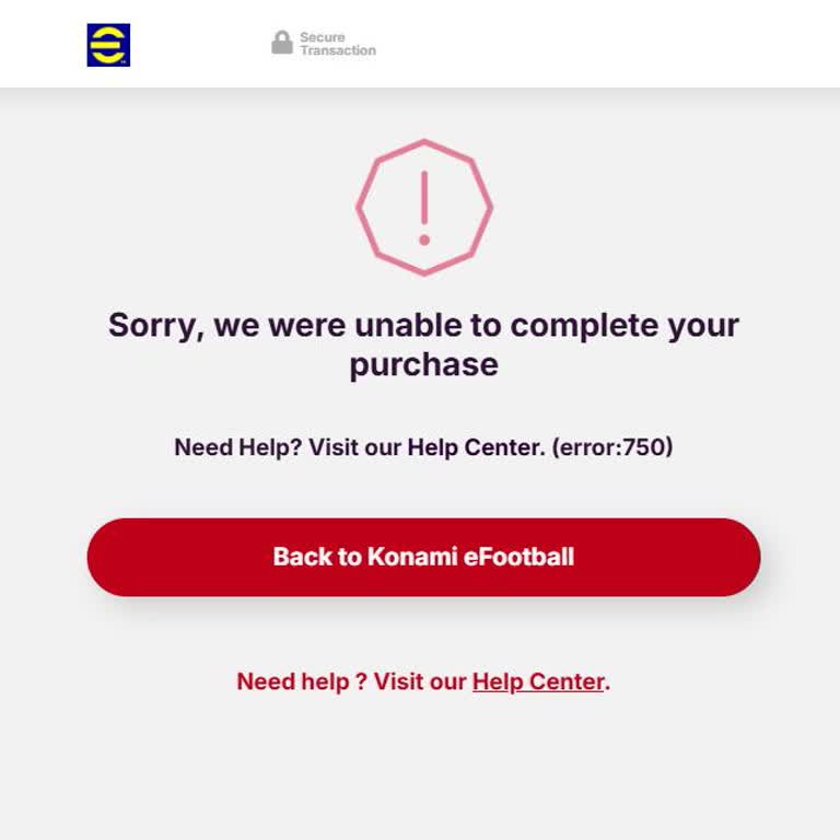 Codashop’ta Kendi Banka Kartımla Efootball Ödeme Yaparken Sürekli Error 750 Hatası