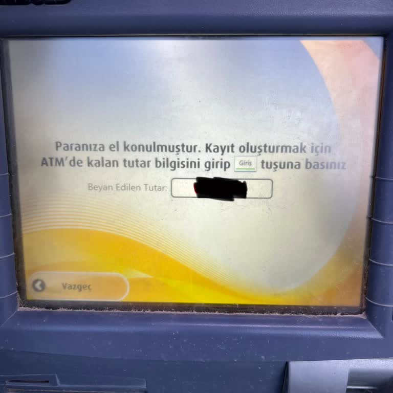 ATM 12.000 TL’yi Bloke Etti, Açıklama Ve Hemen İade Talebim