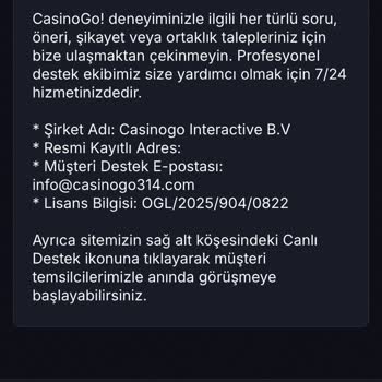 Casinogo 5000 TL Kazancım Haksızca Kapatıldı Açıklama Ve Ödeme Talebi