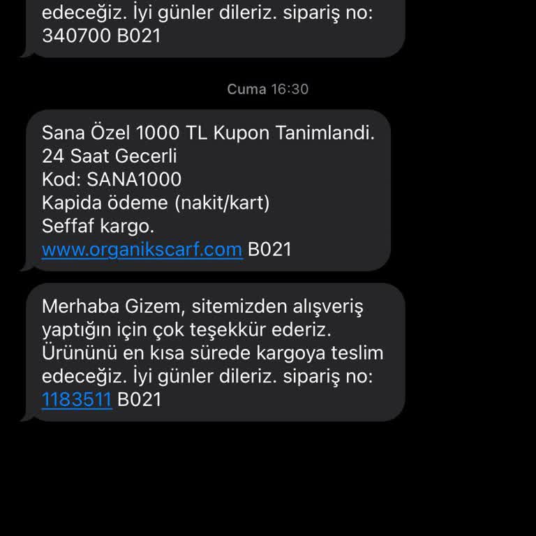 Organic Scarfs Kargoya Verilmeyen Şal Siparişi Ve İade Talebi