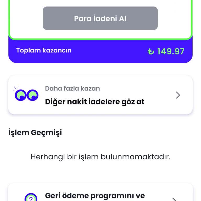 Banabak Uygulamasındaki Nakit İade Talebimin Gecikmesi Ve Müşteri Hizmetlerinden Cevapsızlık