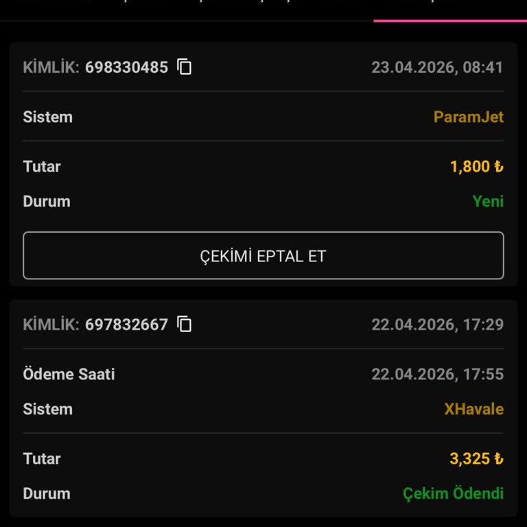 Candycasino’da 1.800 TL Çekim Talebim Hesabıma Yansımıyor