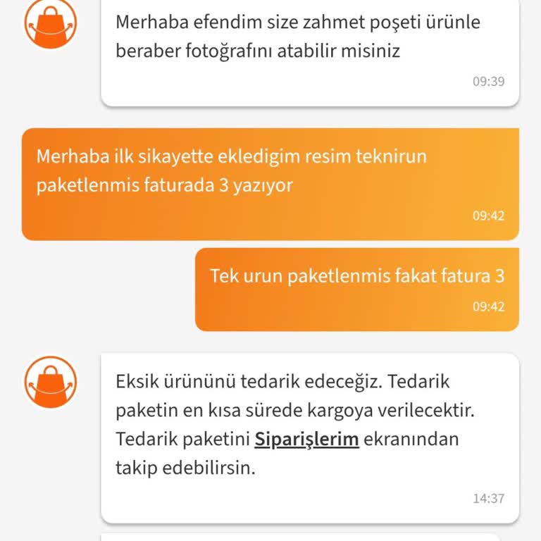 Siparişte Eksik Ürünler Ve İletişimsiz Gönderim