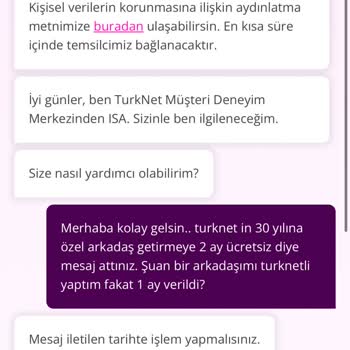 Arkadaş Davet Kampanyasında Ücretsiz İnternet Ayları Tanımlanmadı