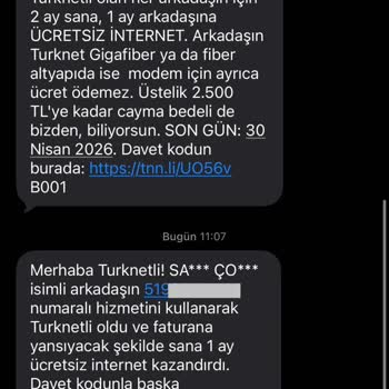 Arkadaş Davet Kampanyasında Ücretsiz İnternet Ayları Tanımlanmadı