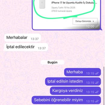 İptal Talebine Yanıt Gelmeyen Siparişin Kargoya Verilmesi Ve Kredi Kartı İadesi