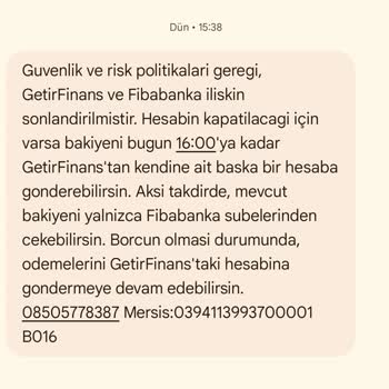 Getir Finans Hesabım Açıklamasız Kapatıldı Ve 94 Bin TL’ye Erişemiyorum