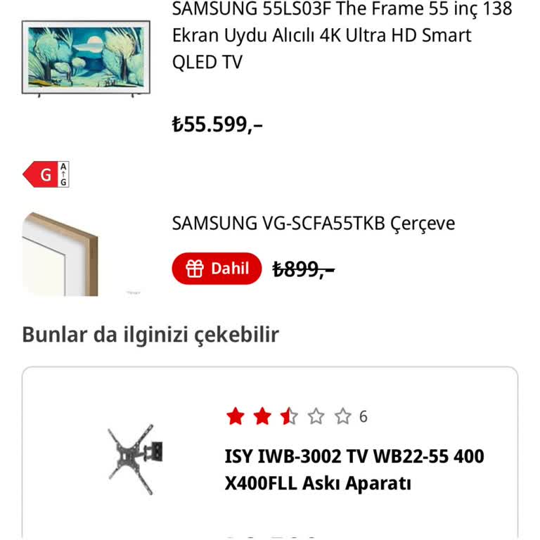 Media Markt'tan Satın Alınan Frame TV'ye Vaat Edilen Çerçeve Gönderilmedi