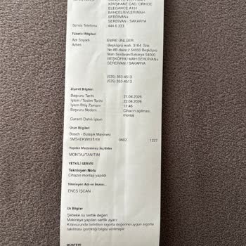 Yeni Alınan Bosch Bulaşık Makinesinde Kırık Deterjan Tutucu