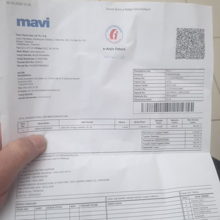 Kısa Sürede Yırtılan Pantolon Ve Mavi Mağazasının Sorumluluk Reddi