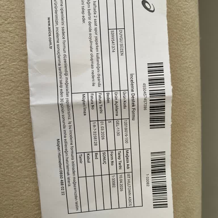 Az Kullanılan Asics Ayakkabının Kısa Sürede Soyulması Ve Garanti Reddi