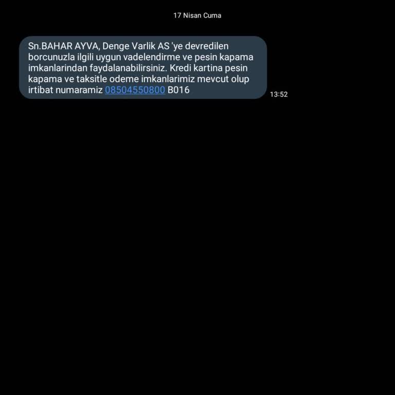 Detaysız Borç Transferi Bildirimi Ve Yanıtsız Telefon Çağrısı