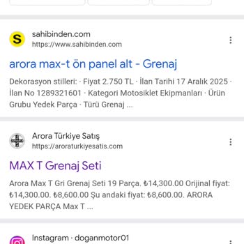 Sağ Garaj Ve Sinyal Parçaları Siparişi Sahte Arora Sitesinde Alınamadı