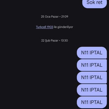 N11'den Gelen Anket SMS'leri Kesilmiyor