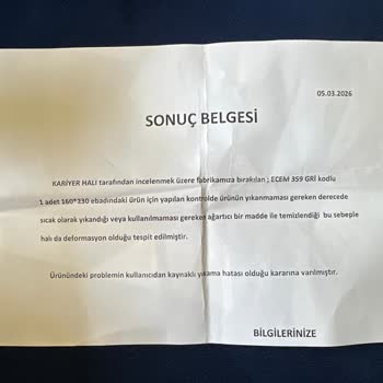 Kariyer Halıcılık Satış Sonrası İlgi ve Bilgilendirme Açısından Ciddi Bir Mağduriyet Yaşıyorum