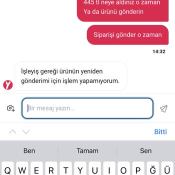 Yemek Sepeti'nde Çikolatalı Milkshake Gelmedi Ve İade Reddi