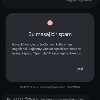 Telefonuma Gelen Yanıltıcı İfade Süresi Bildirimi