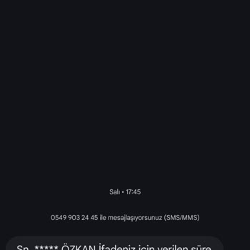 Telefonuma Gelen Yanıltıcı İfade Süresi Bildirimi