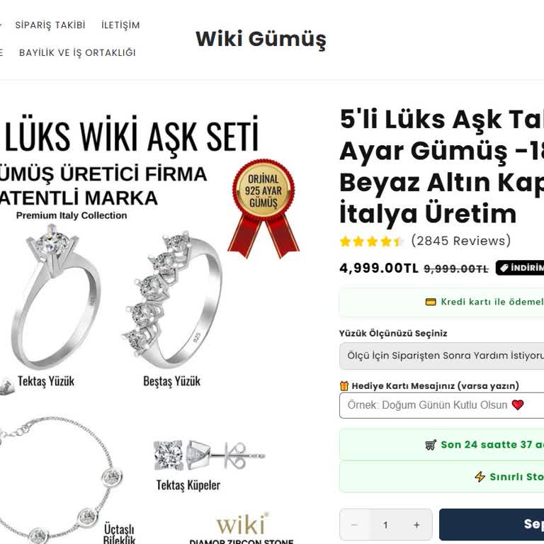 Wiki Gümüş Yaklaşık Bir Hafta İçinde Hem Ürün Karardı Hem De Taşları Düştü