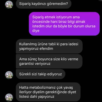 Kilo Verme Garantili Ürün Sonuç Vermedi, Para İadesi İstiyorum