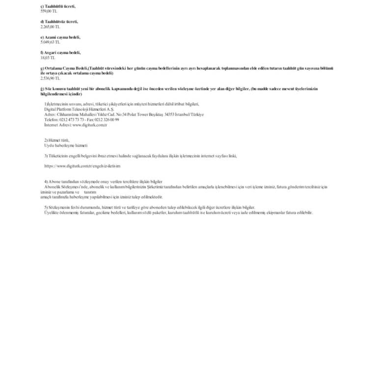 Telefonla Verilen 217 TL Teklifin Sözleşmede 559 TL Olarak Gözükmesi