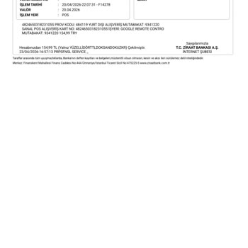 Ziraat Bankası Mobil Uygulamada Yetkisiz 639,99 TL Ve 139 TL Çekimlerin İadesi