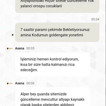 Goldengateroyalbet 7 Saat Boyunca Ödenmeyen 11.000 TL Çekimim Ve Yanıltıcı Bilgilendirme