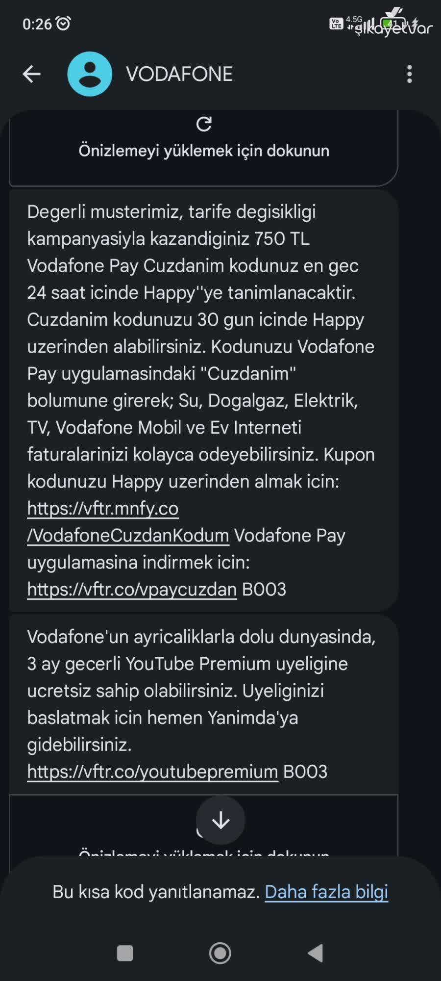 Vodafone Yanıltıcı Kupon Süresi Bilgisi Ve Yetersiz Müşteri