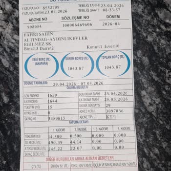 Faturamda Üç Metreküp Fazla Tüketim Ve Çifte Ücret İadesi Talebi