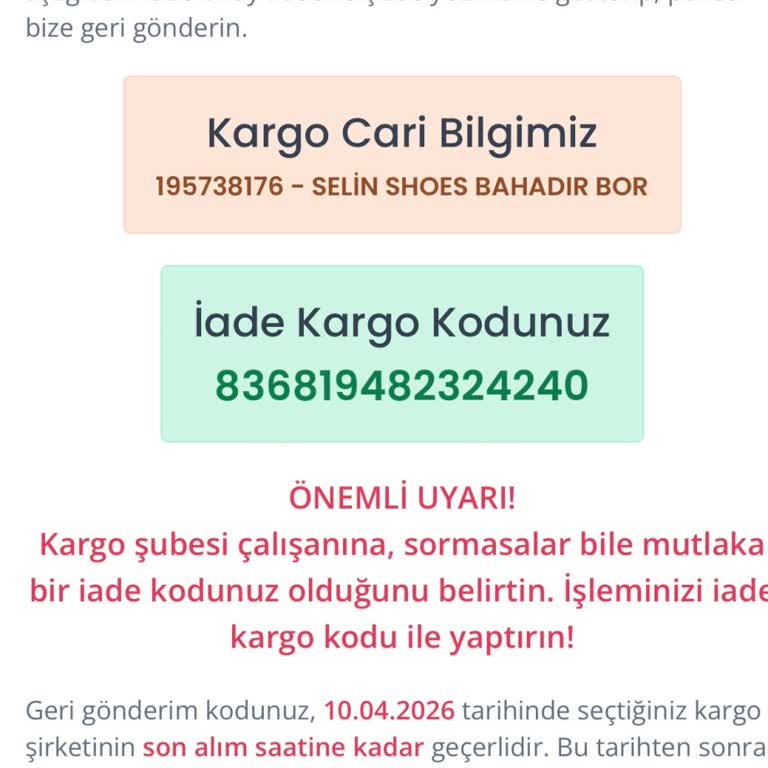 Selin Shoes İade Ödemesi Sistemsel Red Nedeniyle Ödenmiyor