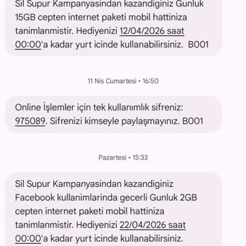 Haftalık İnternet Hakkı Yok, 20GB Paketim Çabucak Bitiyor