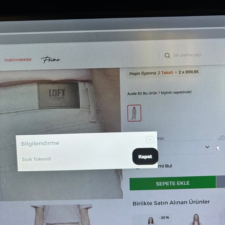 Loft’ta Stok Hatası Nedeniyle Sipariş Tamamlanamıyor